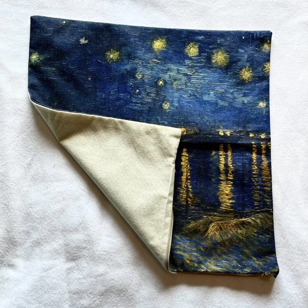 4 - Van Gogh Inspired Decorative Square Throw Pillow Covers 17” x 17” - Picture 13 of 13